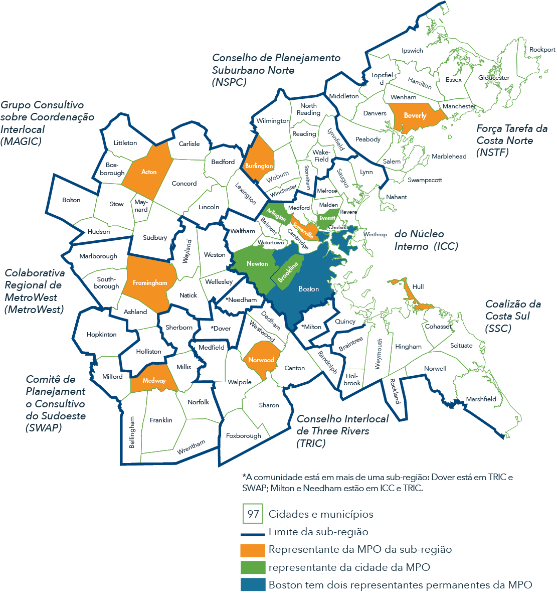 Map of the Boston Region Metropolitan Planning Organization